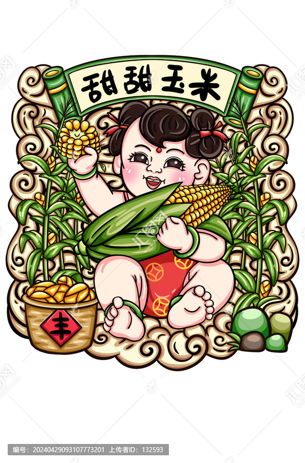 玉米包裝插畫