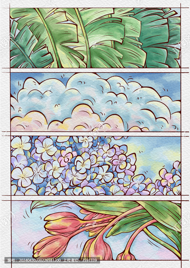微景觀郁金香白云花葉