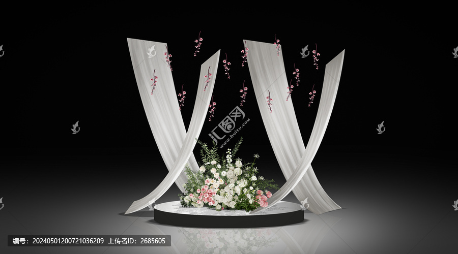 白綠婚禮布幔小景