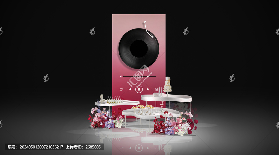 玫紅色婚禮小景