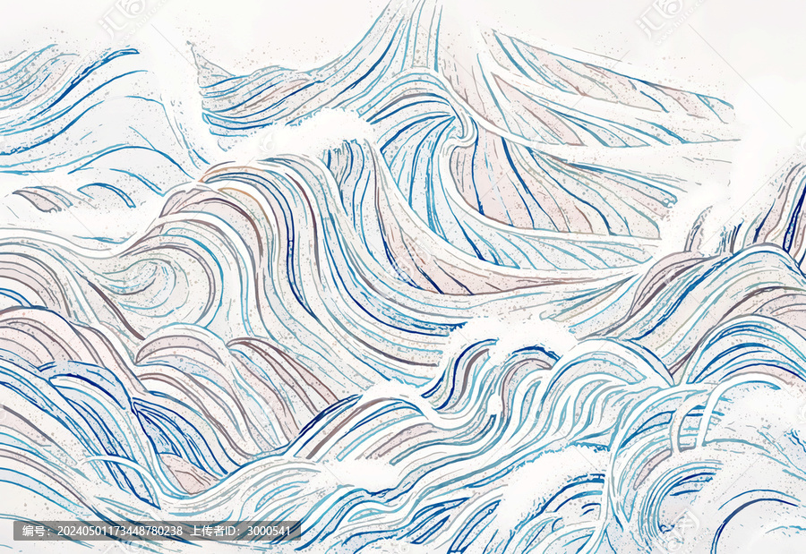 海浪浪花背景墻