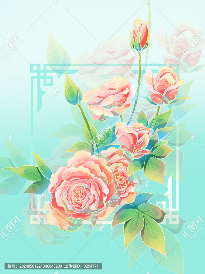 國潮花卉系列之月季