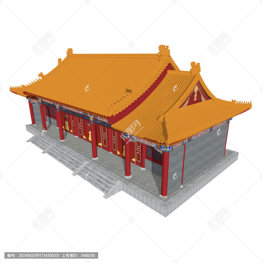 彩繪將軍門鳥(niǎo)瞰效果圖