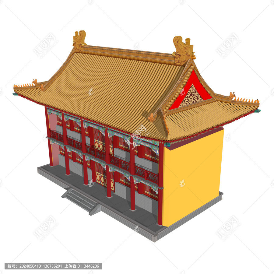 彩繪多層廂房鳥瞰效果