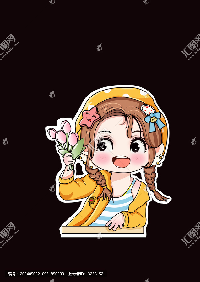 可愛女孩卡通矢量