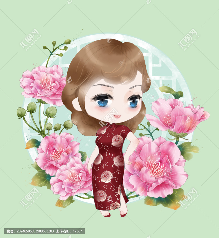 Q版旗袍美女