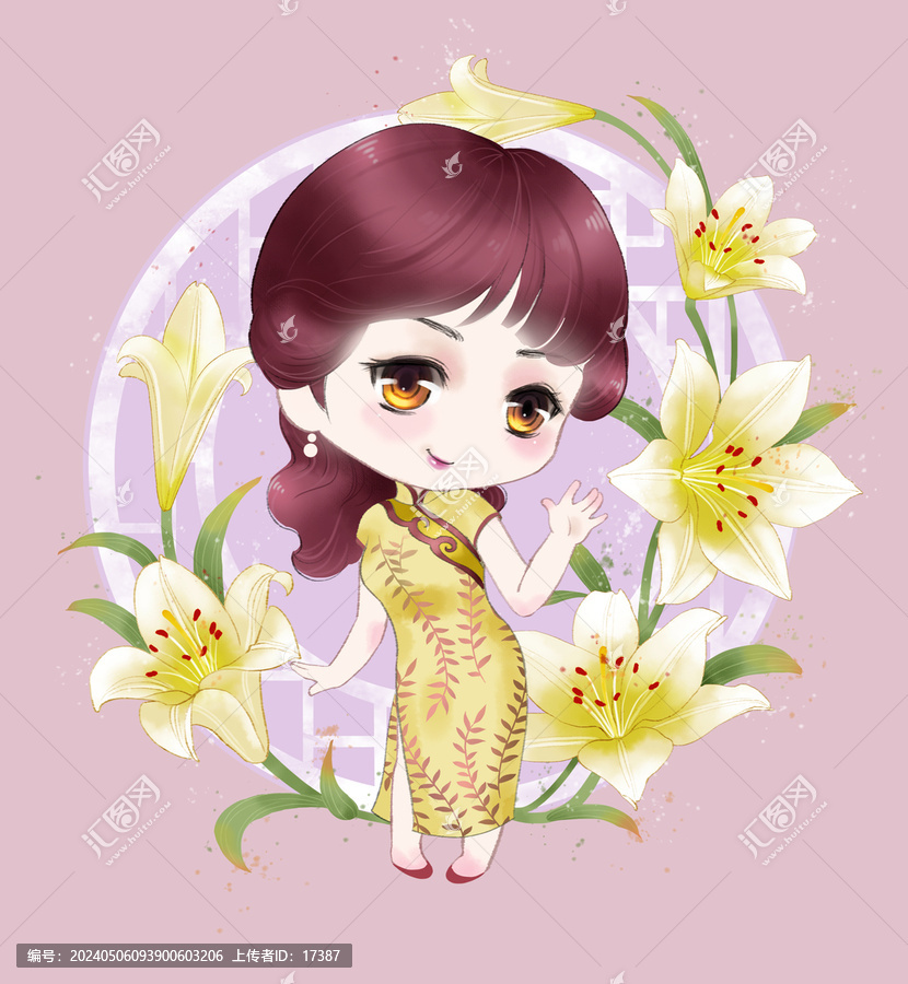 Q版旗袍美女