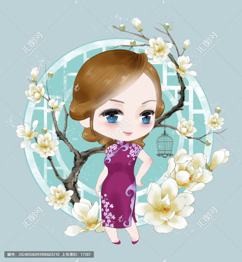 Q版旗袍美女
