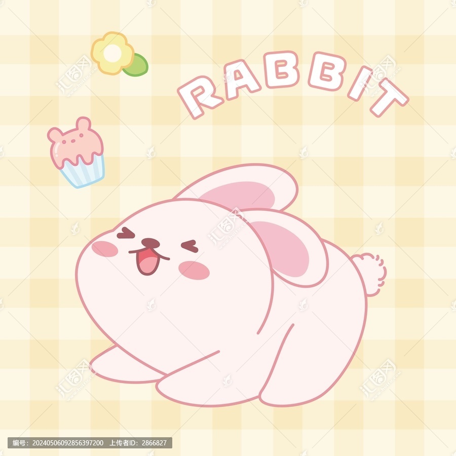 伸懶腰兔子