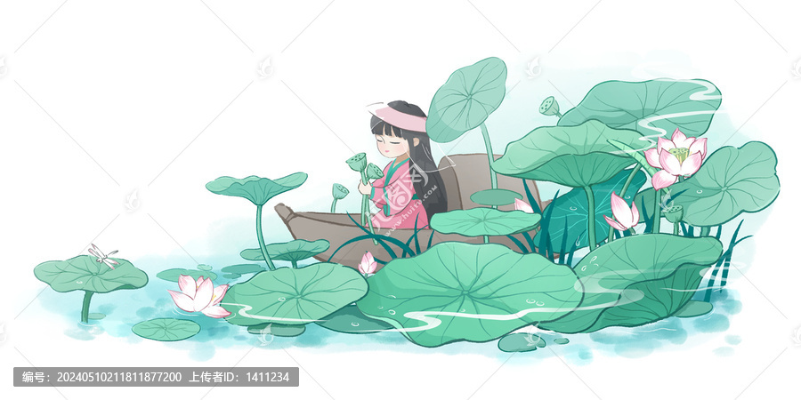 荷塘采蓮的姑娘