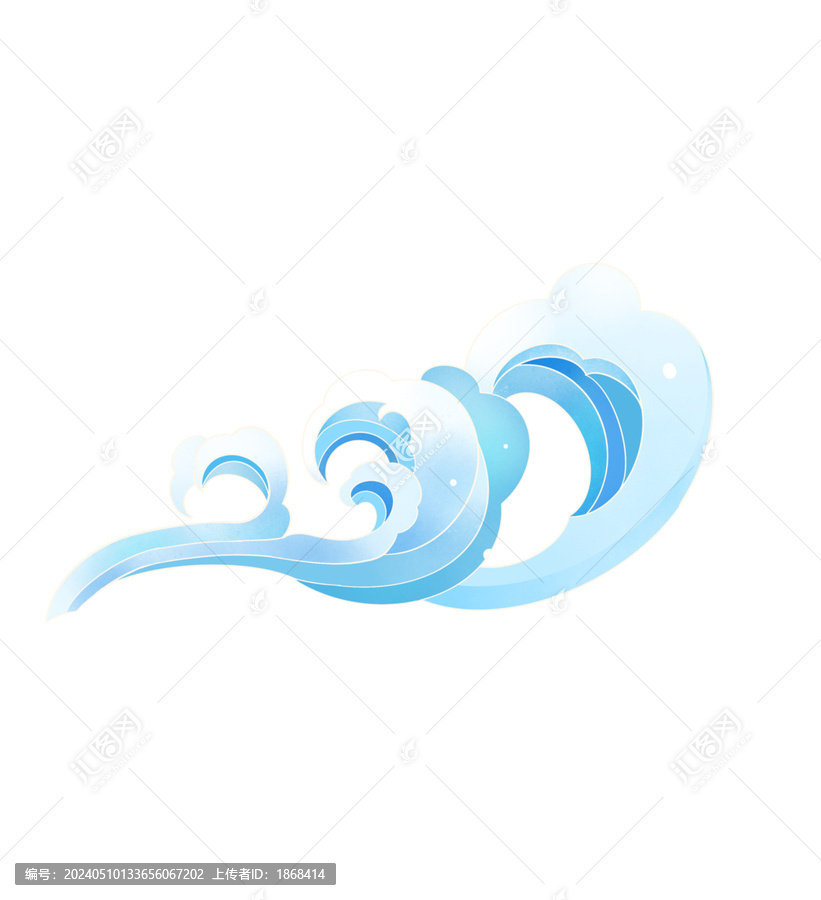 簡約創(chuàng)意國風(fēng)線海浪插畫