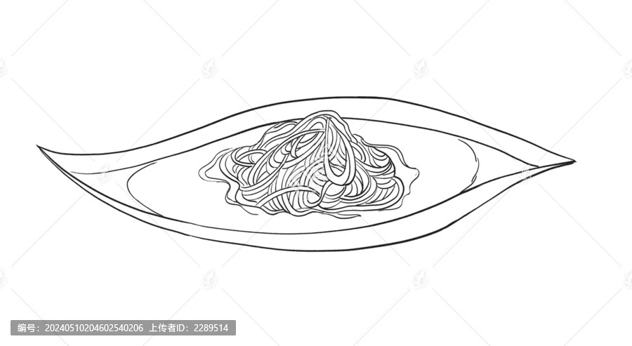 中國(guó)傳統(tǒng)美食魯菜三絲魚(yú)翅線稿
