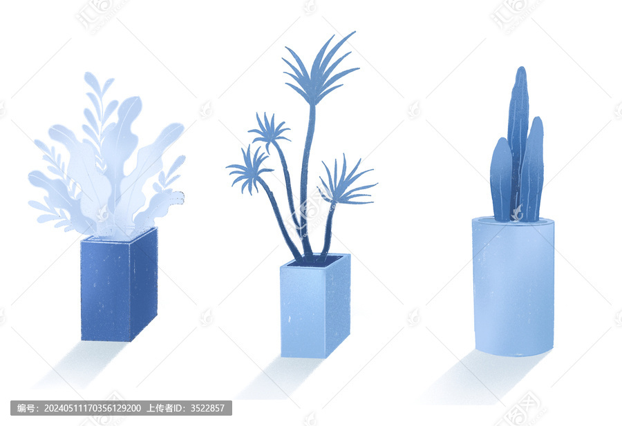 扁平噪點(diǎn)風(fēng)植物元素插畫