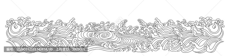 海浪紋線稿