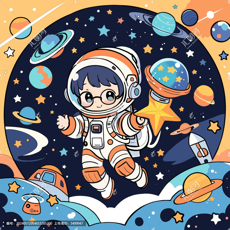 兒童科幻畫宇宙小英雄
