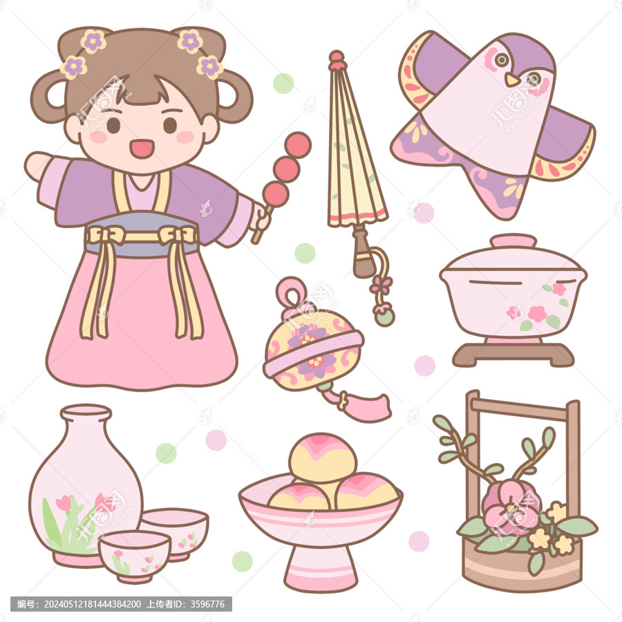 古風(fēng)少女可愛貼紙