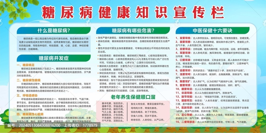 糖尿病健康知識宣傳欄