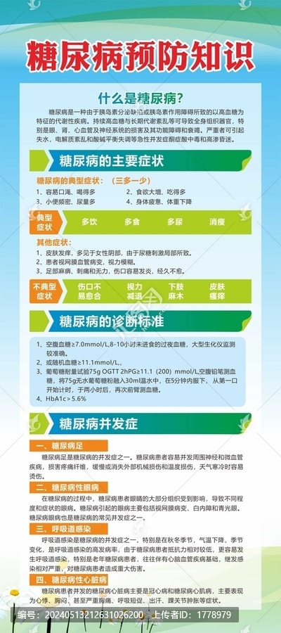 糖尿病宣傳教育展架