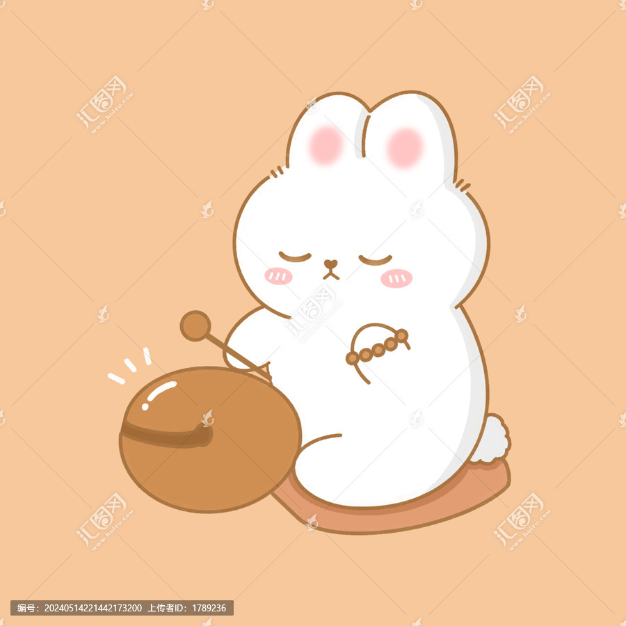 敲木魚的兔子