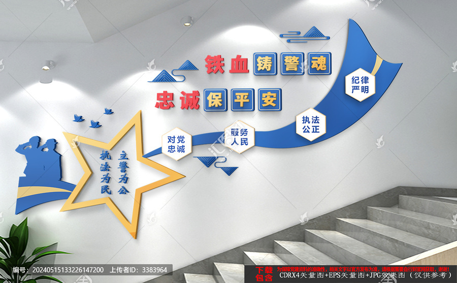 公安局樓梯文化墻