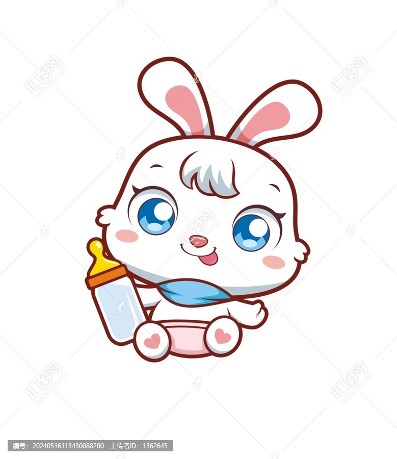 卡通可愛小兔寶寶形象矢量圖