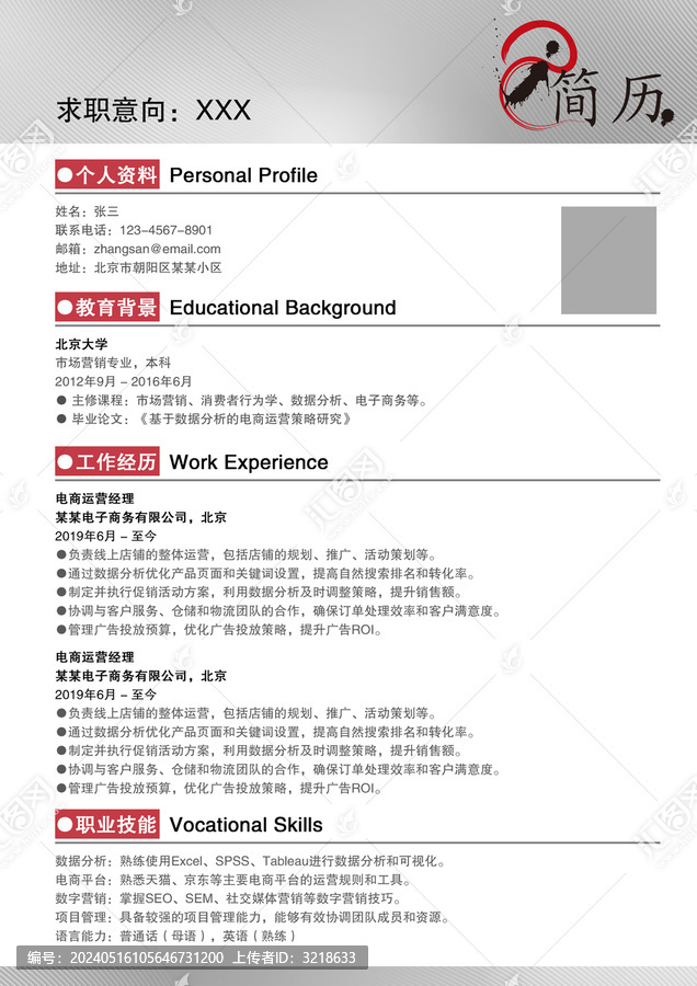 創(chuàng)意個(gè)人簡(jiǎn)歷模板