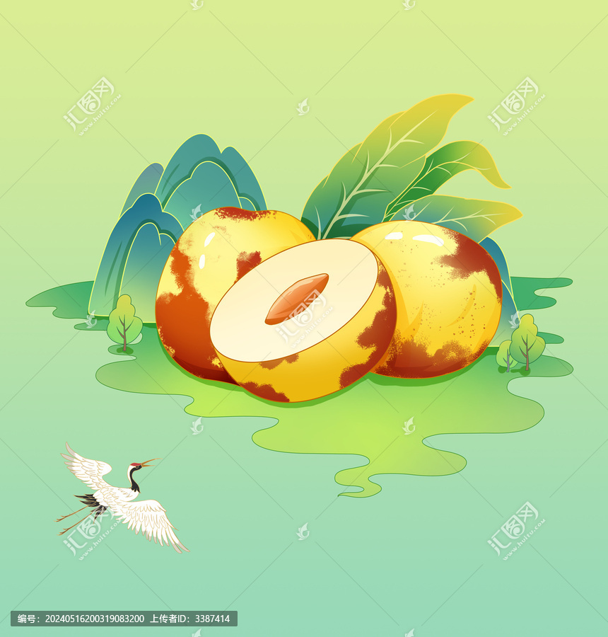 中國(guó)風(fēng)冬棗手繪插畫