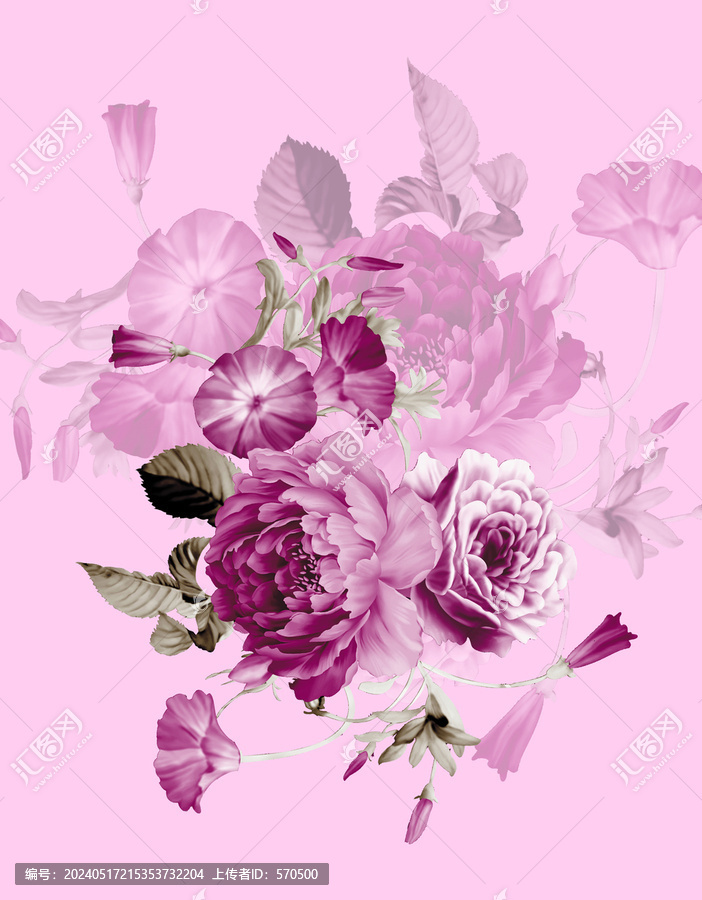 花團錦簇牡丹