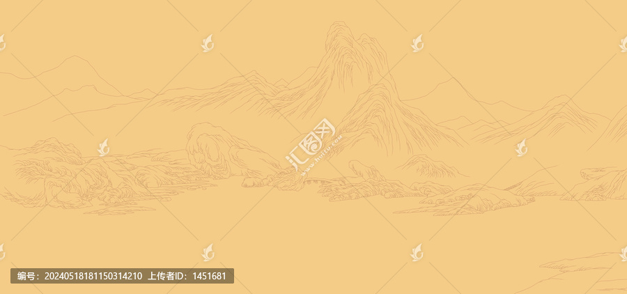 線描山水長卷