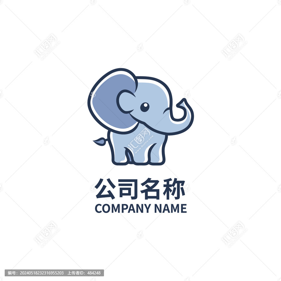 可愛的小象logo