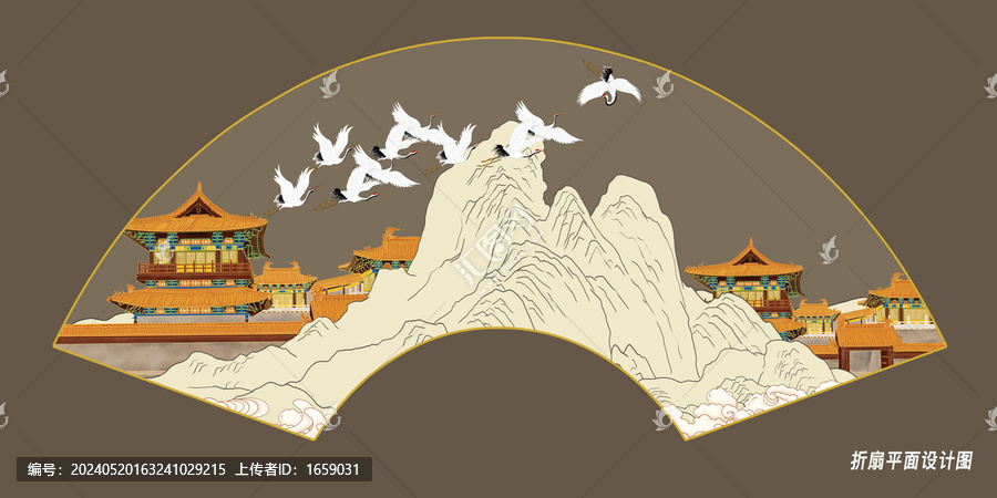 折扇古建筑
