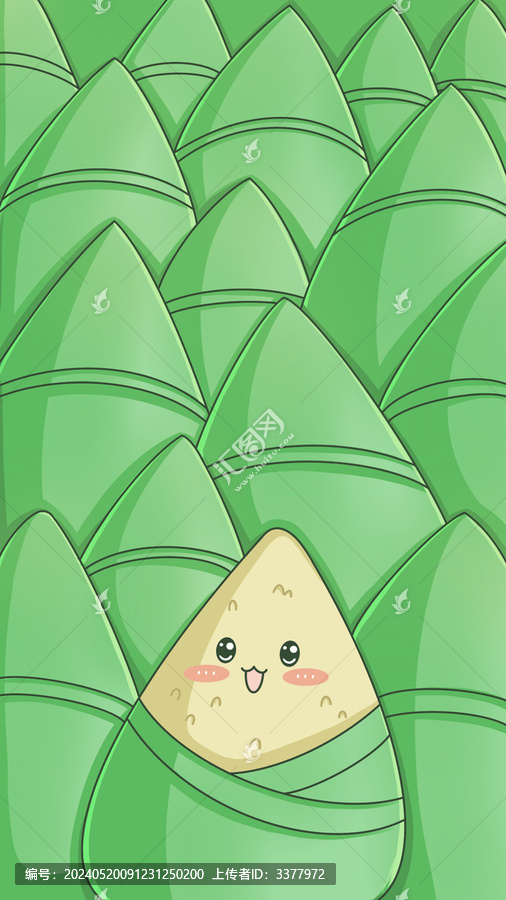 端午可愛粽子手機(jī)殼插畫