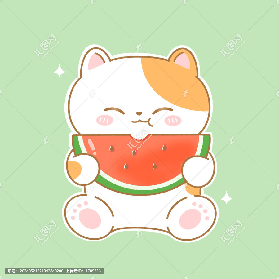 吃西瓜小貓