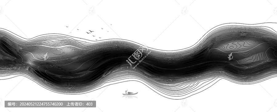 抽像藝術(shù)禪意山水線條裝飾畫