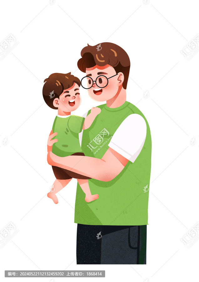 簡約創(chuàng)意可愛父親節(jié)插畫