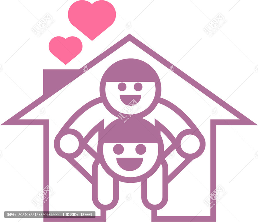 父子簡筆畫插圖