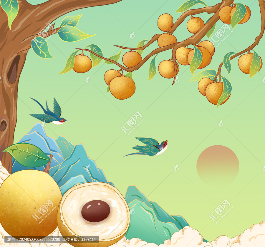 國(guó)風(fēng)龍眼插畫海報(bào)