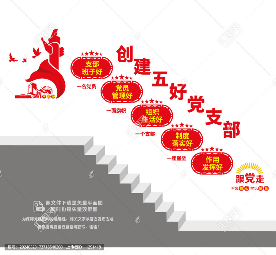 五好黨支部階梯墻