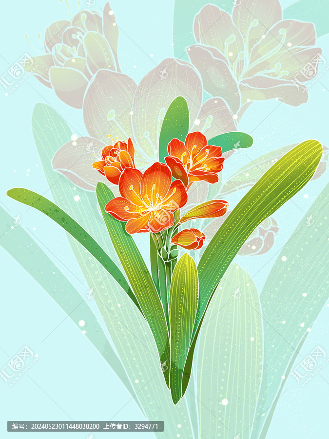 國(guó)潮花卉系列之君子蘭