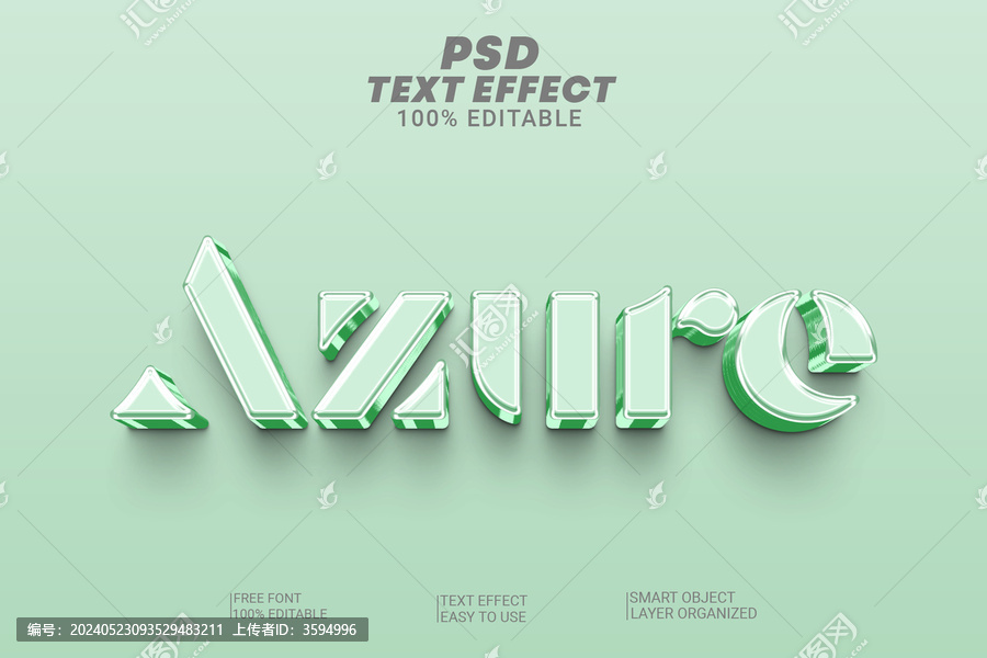綠色水晶3d字體