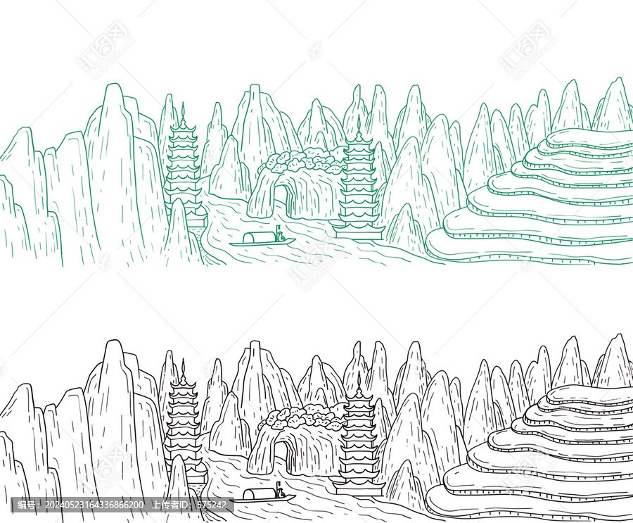 桂林線描