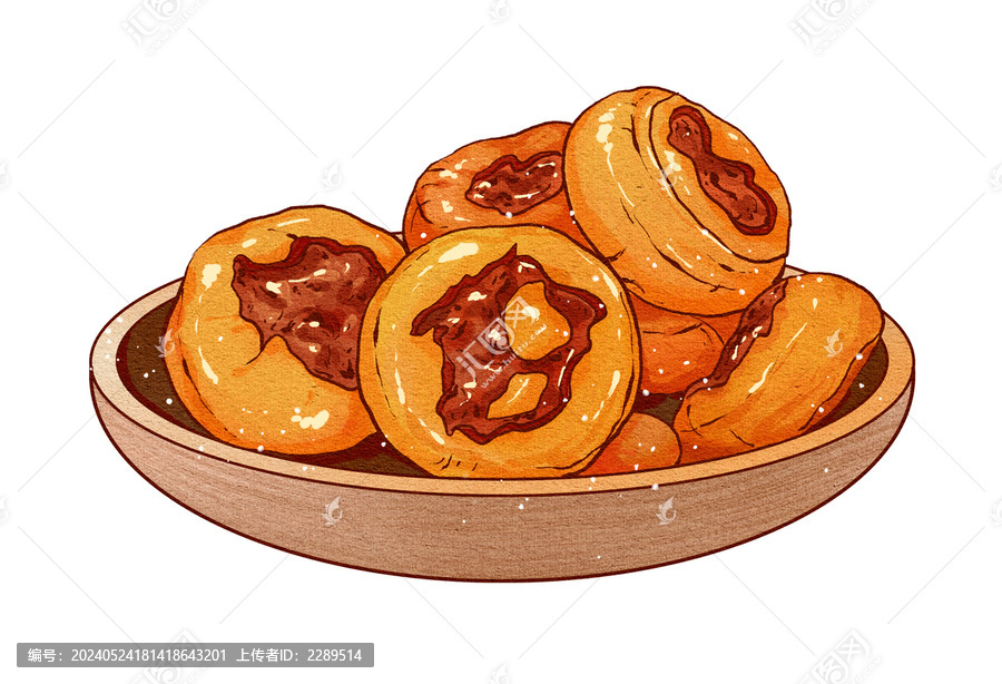 中國(guó)傳統(tǒng)美食廣式早茶雞仔餅