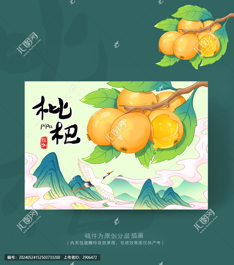 枇杷包裝插畫