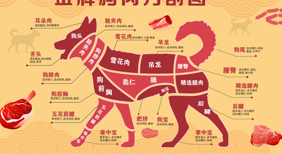 狗肉分割圖