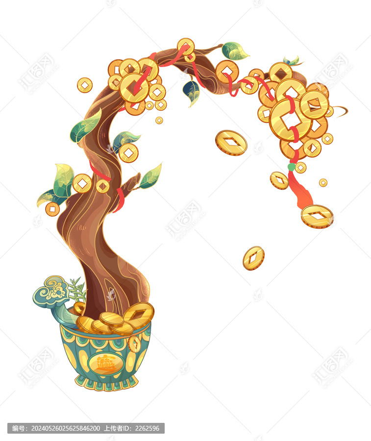 發(fā)財(cái)樹插畫