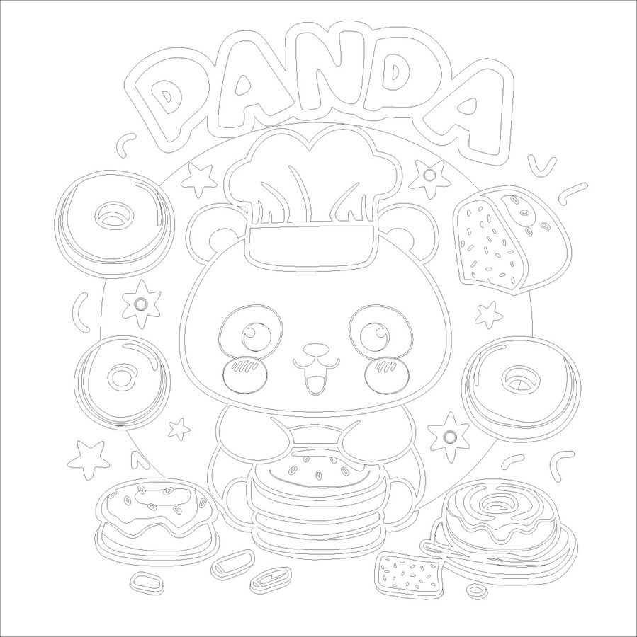 可愛熊貓插畫