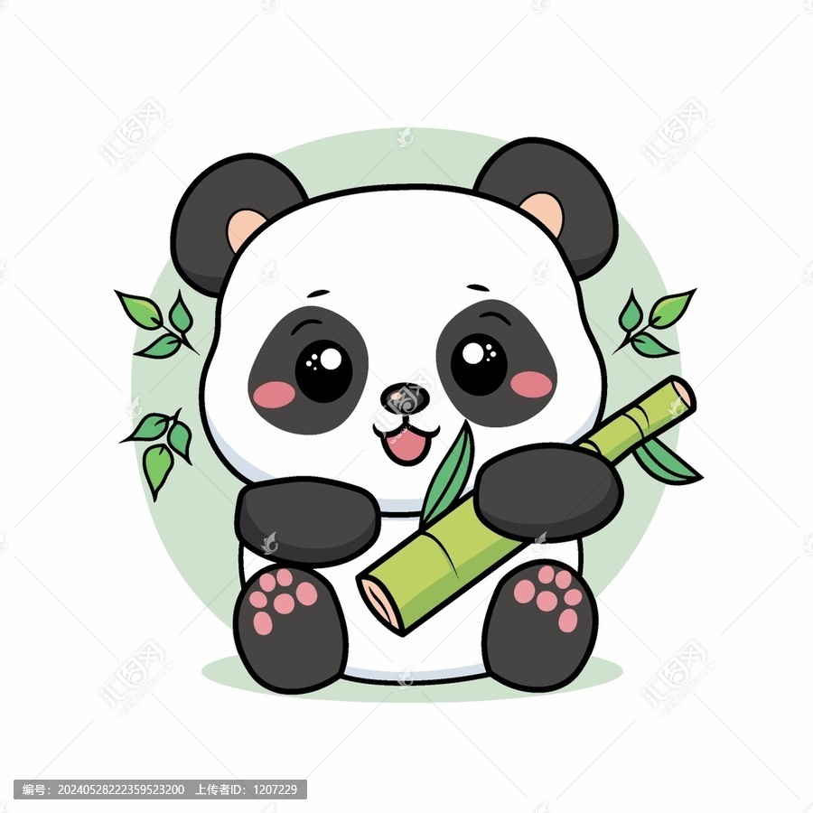 可愛熊貓插畫