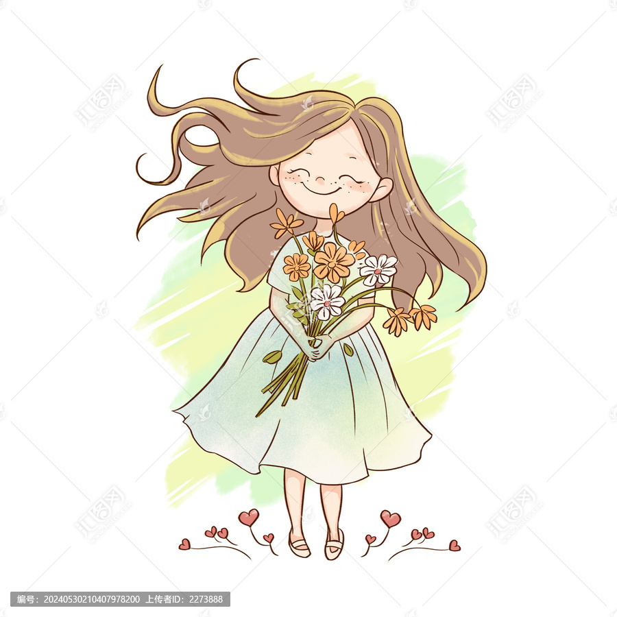 六一兒童節(jié)女孩涂鴉插畫角色