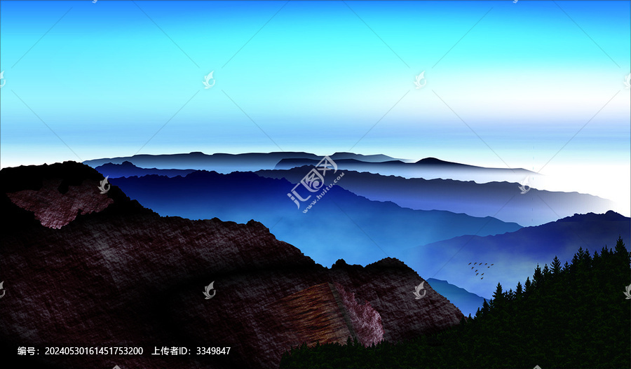 矢量泰山云海
