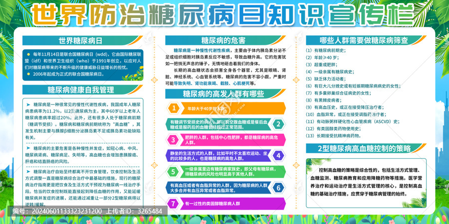 世界糖尿病日宣傳欄